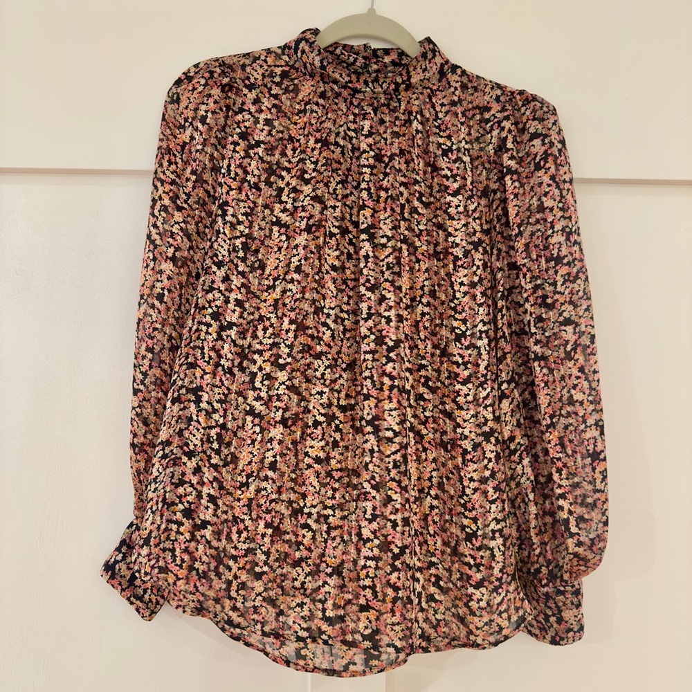 H&M Floral Blouse - Pink and Black